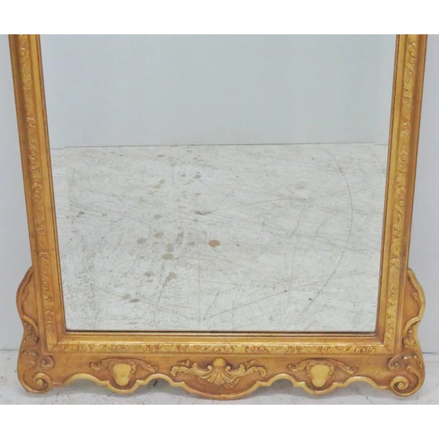 Hollywood Regency George II Style Gilt Carved Beveled Glass Mirror For Sale - Image 3 of 5