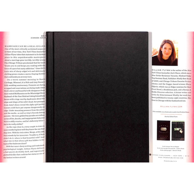 FLYNN, Gillian [419] pp. Crown Publishers 2012 First Edition 9 3/8" x 6 3/4" Jacket design by Darren Haggar Gone Girl is a...