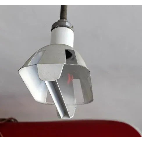 1950s White Industrial Pendant Light For Sale - Image 4 of 6