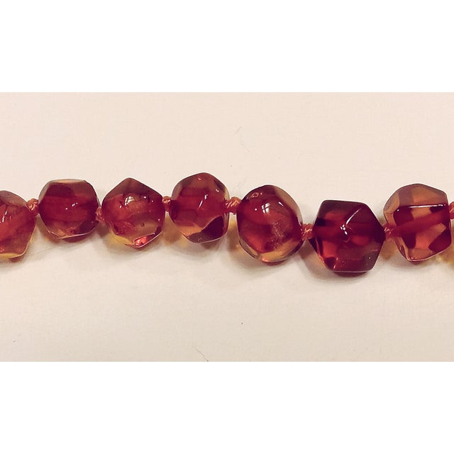 16" Graduated Faceted Baltic Amber Necklace With Sterling Silver Clasp For Sale - Image 10 of 12
