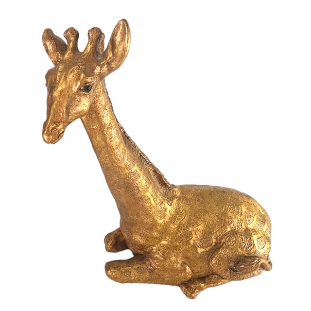 Hollywood Regency Gilt Chalkware Giraffe Sculpture 25.5" For Sale - Image 4 of 16