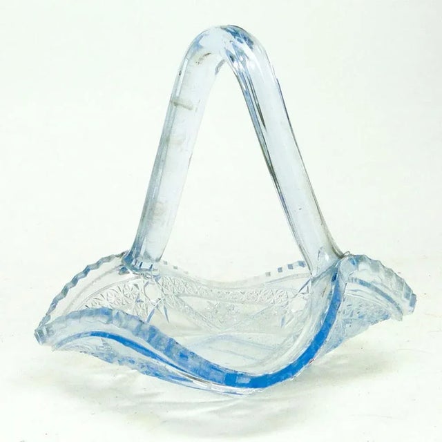 Blue Art Nouveau Bowl from Ząbkowice Glassworks, Poland, 1950s For Sale - Image 8 of 8