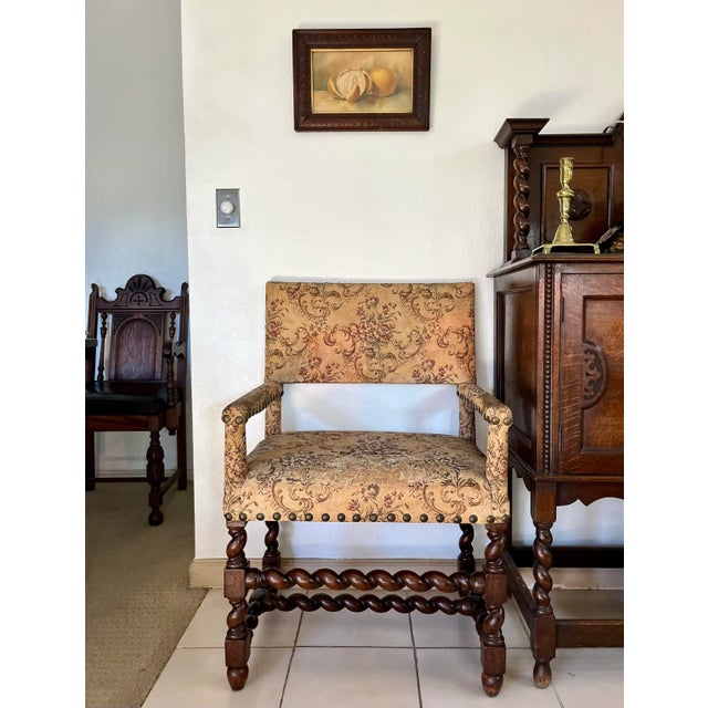 Early 19th Century English Barley Twist Walnut Armchair For Sale - Image 12 of 12