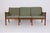 Danish Three-Seater Sofa in Mahogany and Wool Fabric by Ole Wanscher for Poul Jeppesens Møbelfabrik, 1960s, in Worn...