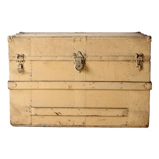 Antique Wooden Steamer Trunk For Sale