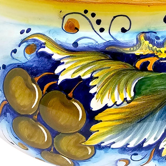 Late 20th Century Gialletti Giulio Deruta Hand-Painted Maiolica Biscotti Jar For Sale - Image 11 of 13