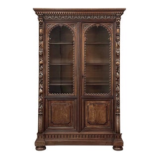 Napoleon III Period Walnut Bookcase For Sale