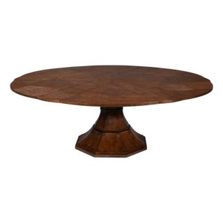 Warm Brown Oak Expanding Dining Table - 85 1/2" For Sale