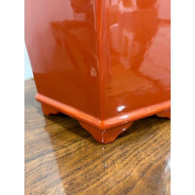 1970s Mid-Century Modern Hexagonal Burnt Orange Lamp For Sale In Washington DC - Image 6 of 6