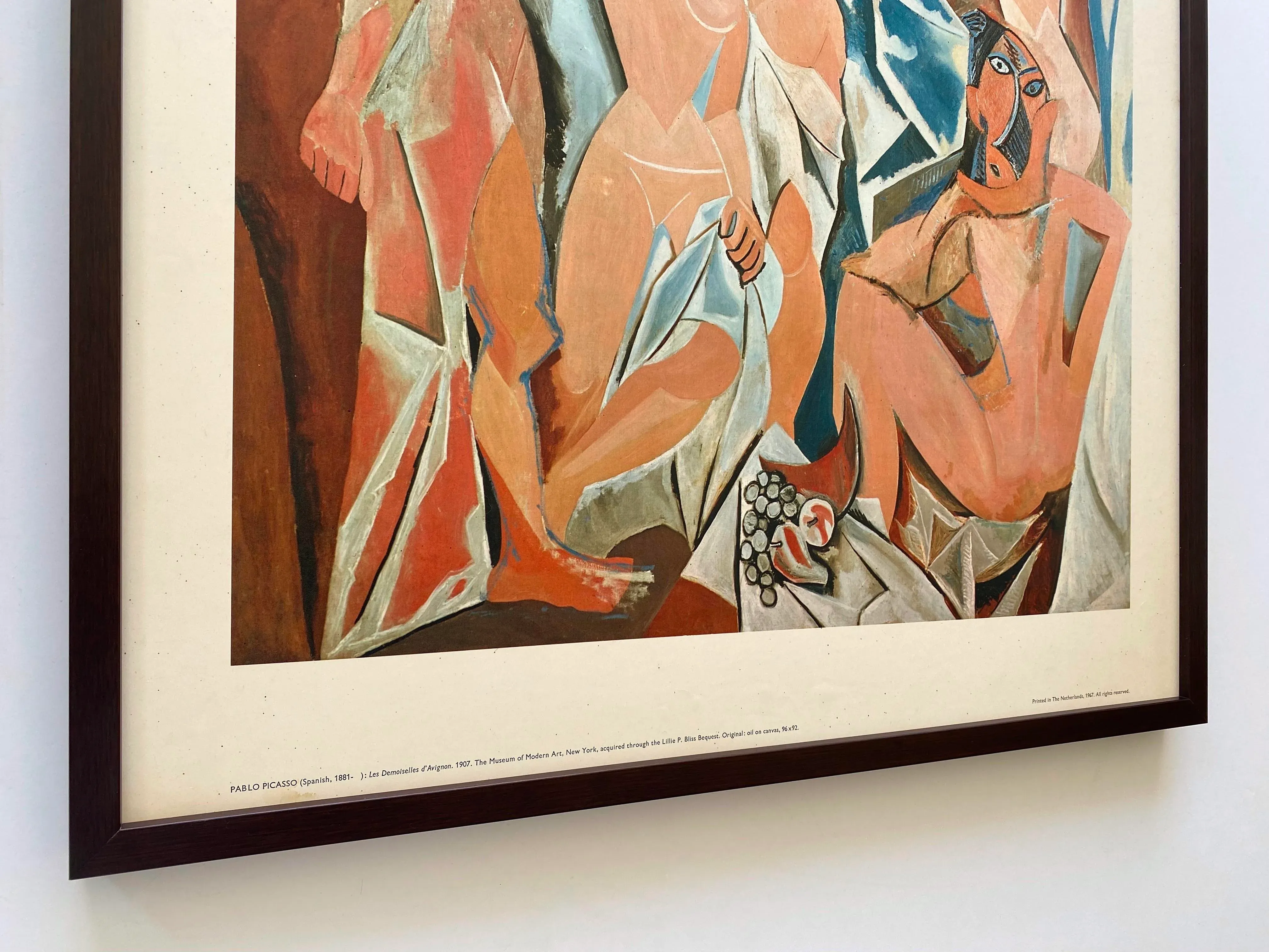 Pablo Picasso Vintage 1967 Mid Century Modern Framed Cubist Fine