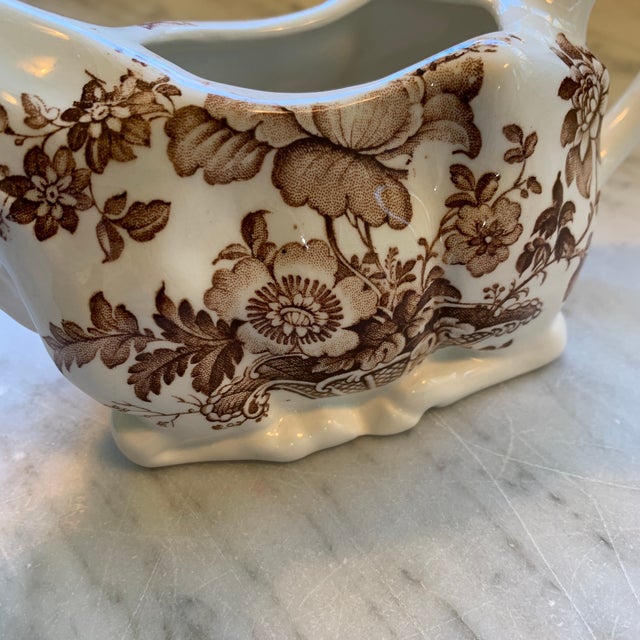 Vintage English Ironstone Transferware Cow Creamer For Sale In Palm Springs - Image 6 of 10