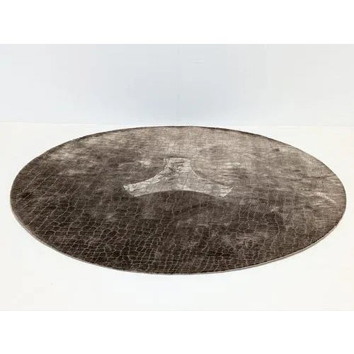Brown Circular Tutankhamen Rug from Armani Casa For Sale - Image 8 of 8