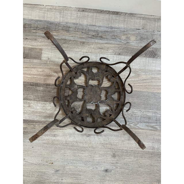 Small Cast Iron Floral Plant Stand For Sale - Image 4 of 6