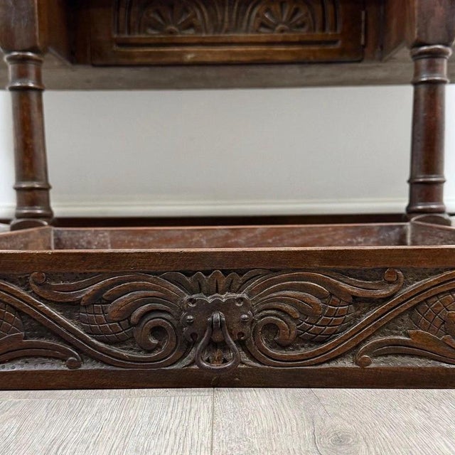 Early 20th Century English Carved Oak Writing Desk For Sale - Image 12 of 13