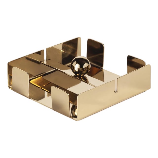Basso Cocktail Napkin Holder, Gold For Sale