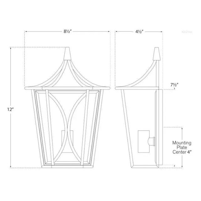 Transitional Kate Spade New York for Visual Comfort Signature Cavanagh Mini Lantern Sconce in Polished Nickel For Sale - Image 3 of 3