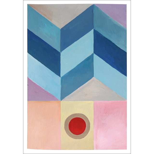 2023 "Cool Magenta Mountain Dusk" Abstract Diptych Acrylic Painting on Watercolor Paper by Natalia Roman For Sale - Image 4 of 11