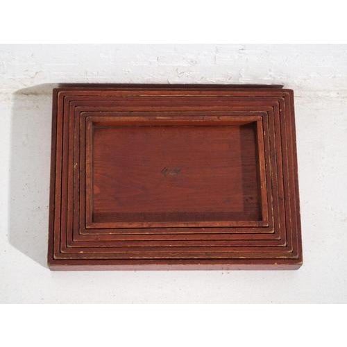 Antique Japanese Wooden Serving Trays, Set of 7 For Sale - Image 9 of 11