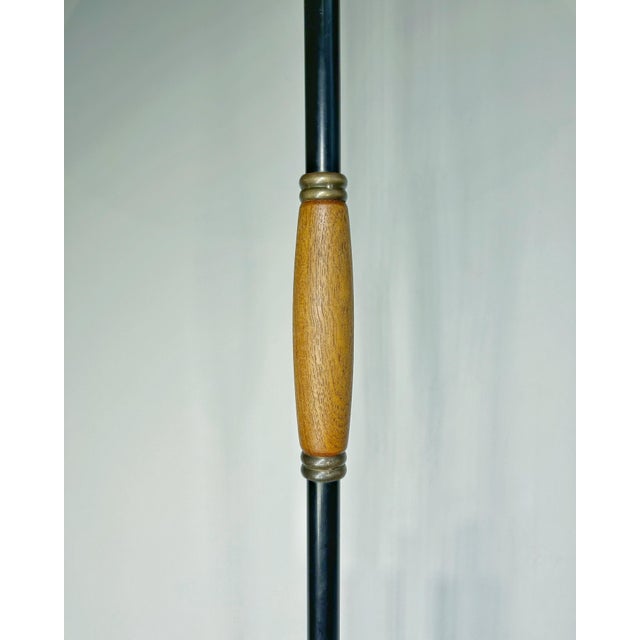 1950s Danish Brass and Teak Tripod Floor Lamps attributed to Svend Aage Holm Sørensen, 1950s, Set of 2 For Sale - Image 5 of 9