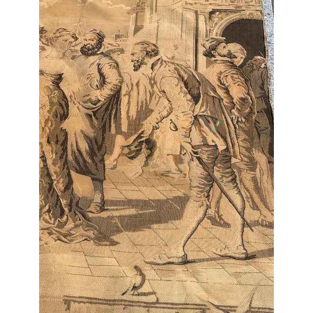 Antique French Jacquard Tapestry in the style of Aubusson, Venice, 1940s For Sale - Image 11 of 18