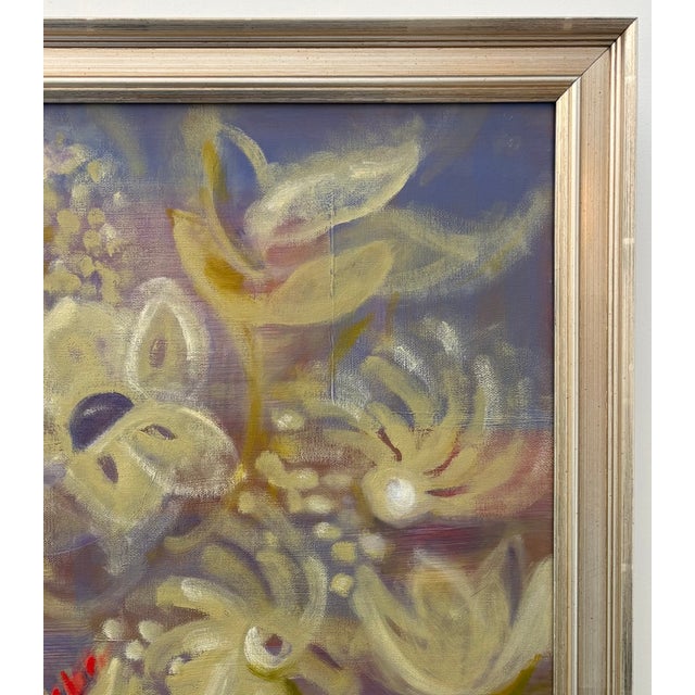 Abstract “Floral Dreams” Framed Oil on Linen by Nancy M. Vignola For Sale - Image 3 of 8