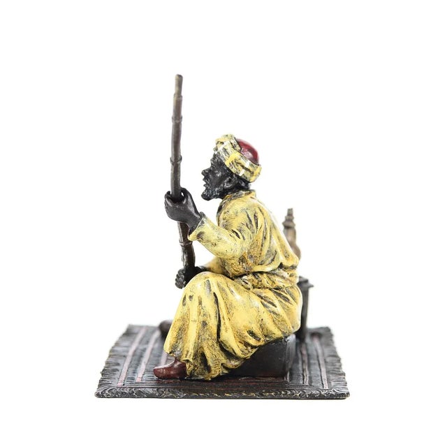 1900's Bronze Arab Warrior Figurine For Sale - Image 5 of 9