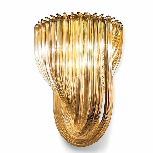 Italian Murano Bluino Curve Chandelier by Venini For Sale - Image 4 of 4