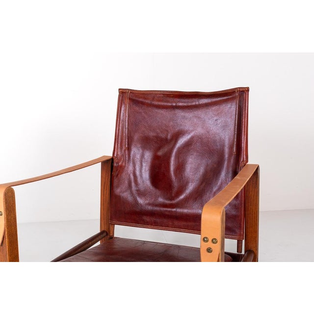 Vintage KK47000 Safari Chair in Leather by Kaare Klint for Rud Rasmussen, Denmark, 1930s For Sale - Image 6 of 11