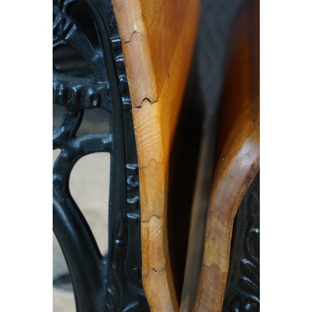 Antique Victorian 1880s "Fashion" Cast Iron & Maple School Desk Sidney Ohio For Sale - Image 10 of 18