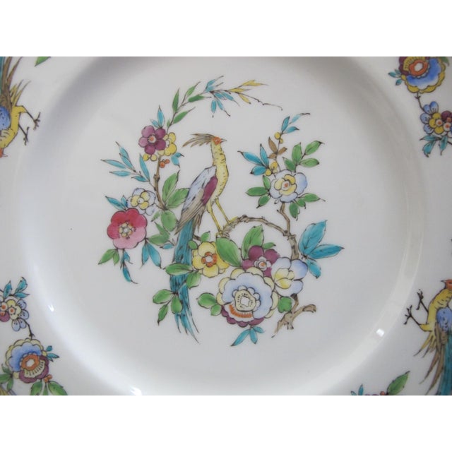 Minton China Exotic Bird of Paradise & Flower Sinclair 10 1/4" Dinner Plate Pair For Sale In Portland, OR - Image 6 of 8
