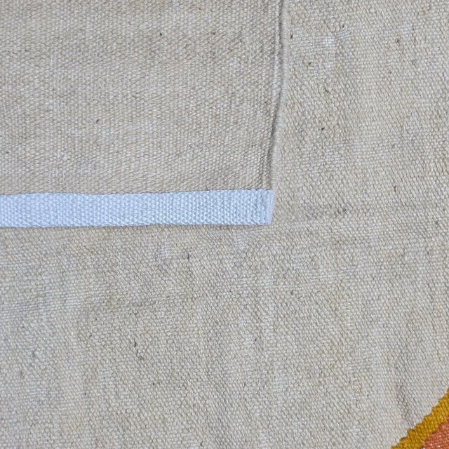 Cream Hand-Woven Art Tapestry After Alexander Calder "Ice Rink" Aubusson Style Design For Sale - Image 8 of 8