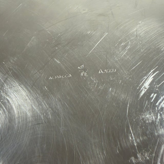 Vintage Cut Crystal and Silver Plated Appetizer Tray, 1960s For Sale - Image 10 of 12