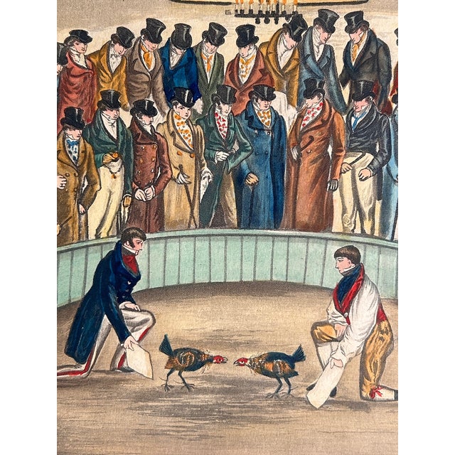 Victorian Henry Alken Cock Fight Hand-Colored Aquatint For Sale - Image 3 of 5