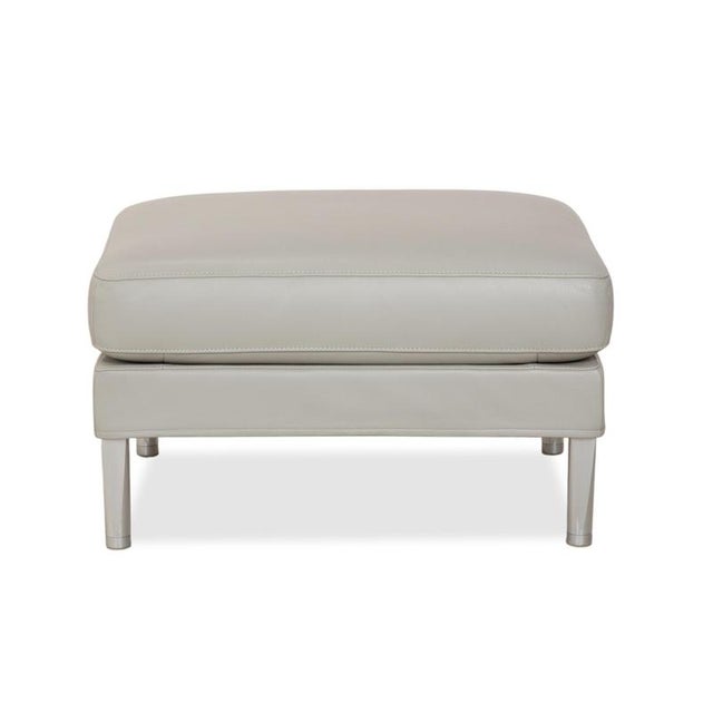 Clarus Sofa and Ottoman in Grey Leather from FSM, Set of 2 For Sale - Image 16 of 18