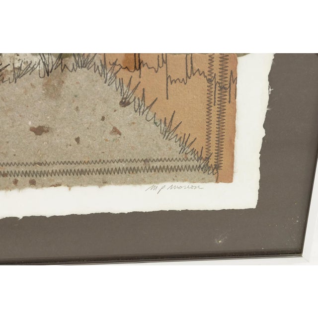 Sculpture Materials M P Marion Mid Century Landscape Mixed Media Collage For Sale - Image 7 of 8