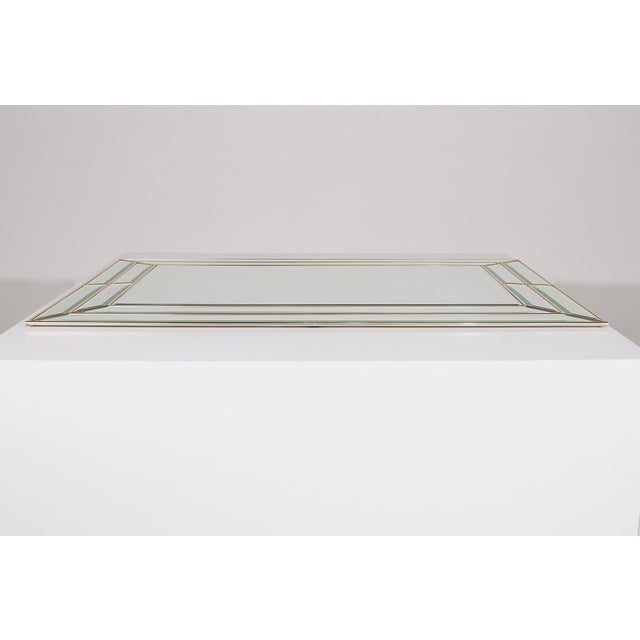 Vintage Beveled Mirror with Brass Rim, 1970s For Sale - Image 6 of 8