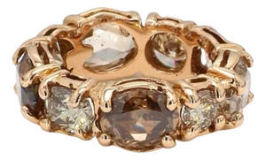 Bochic “Vintage” Fancy Chocolate, Greenish Diamond 18K Rose Gold Band Ring