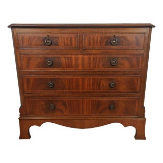 Chest of Drawers in Mahogany Drop Handles, 1980 For Sale