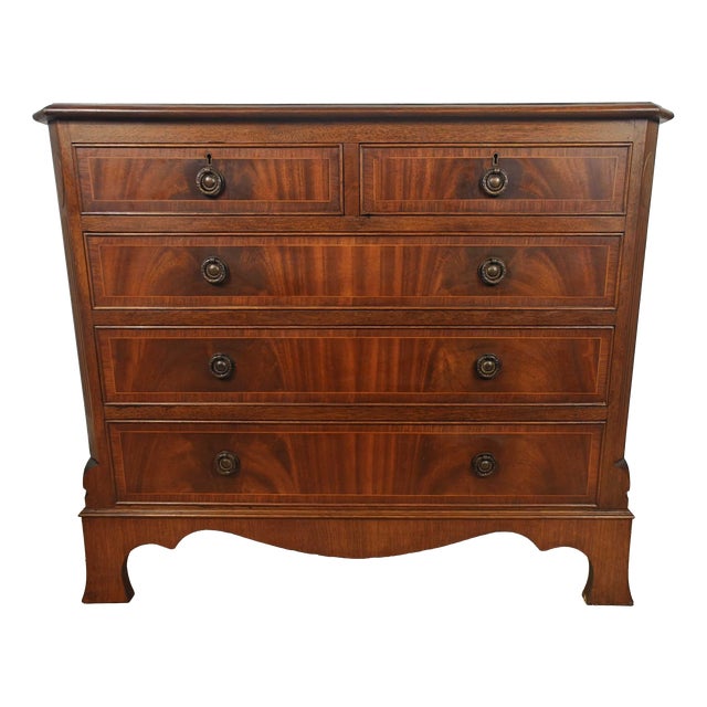 Chest of Drawers in Mahogany Drop Handles, 1980 For Sale
