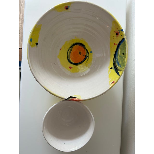 Pair of Colorful, Abstract Ceramic Bowls Signed Lori Dresner For Sale - Image 11 of 11