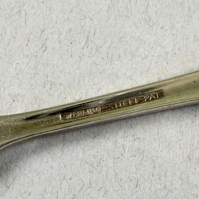 1930s Stieff Sterling Silver Corsage Repoussé Pattern Butter Pick For Sale - Image 11 of 11