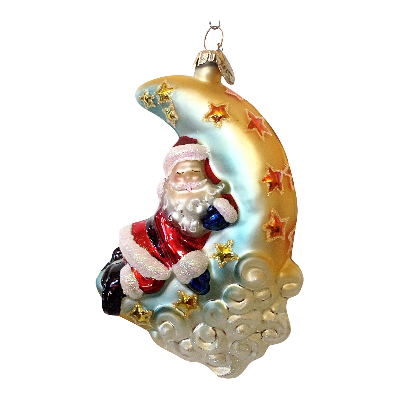 Christopher Radko Half Moon Santa Christmas Ornament Chairish