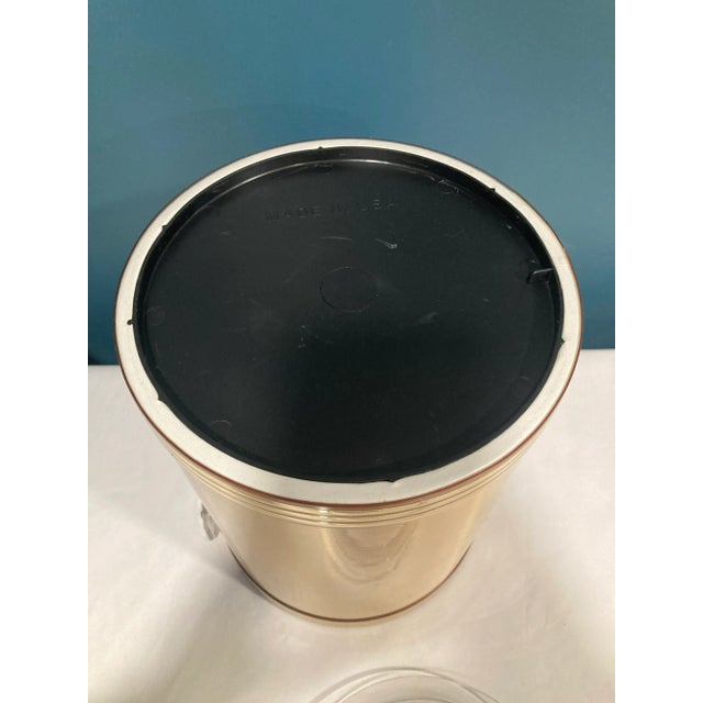Plastic Vintage Gold-Tone Ice Bucket With Clear Handle For Sale - Image 7 of 7