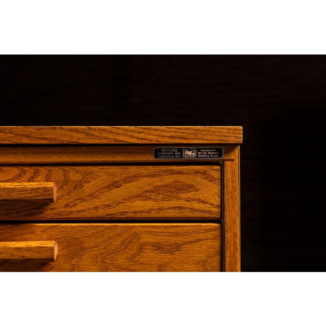 Brown Vintage 3-Stack Flat File on Hairpin Legs by Mayline For Sale - Image 8 of 12