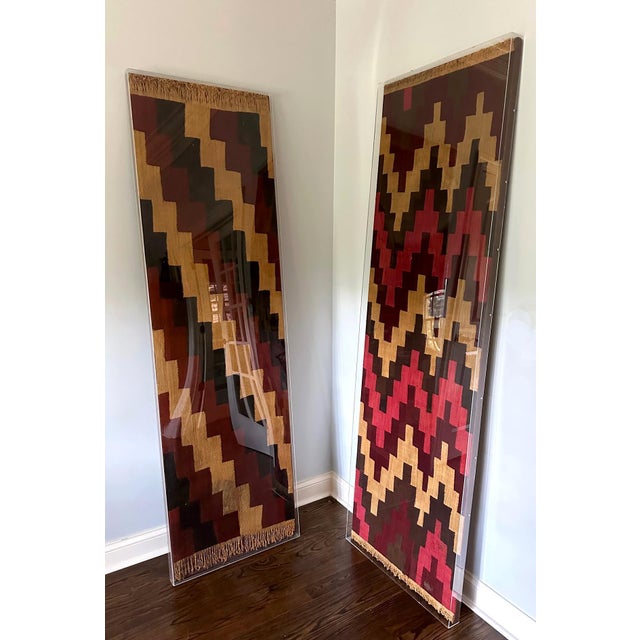 Illustration Published Large Nazca Wari Textile Panel with Geometrical Design Framed For Sale - Image 3 of 11