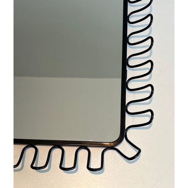 Black Black Lacquered Metal Mirrors Circa 1980 - a Pair For Sale - Image 8 of 12