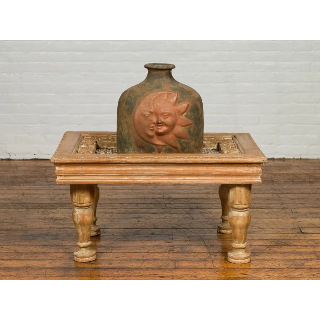 Rustic Indian Window Grate Cocktail Table with Iron Top and Baluster Legs For Sale In New York - Image 6 of 13