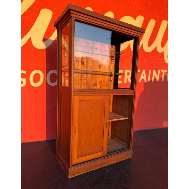 Wood Antique Duluth Mercantile Cabinet For Sale - Image 7 of 15