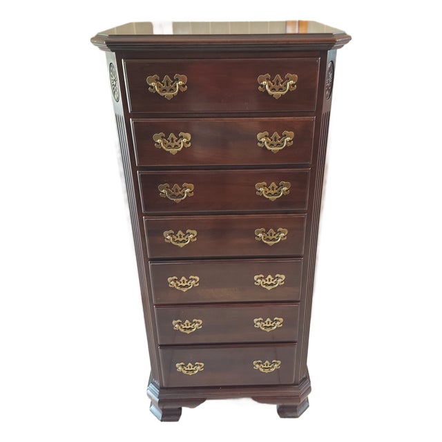 Vintage Ethan Allen Georgian Court Collection Solid Cherry Lingerie Chest. For Sale