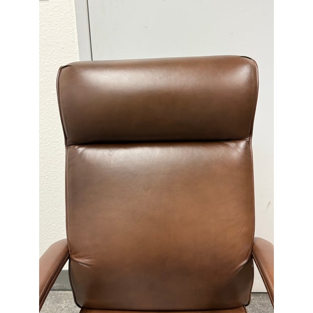 Animal Skin Ethan Allen High Back Executive Swivel Office Chair For Sale - Image 7 of 12